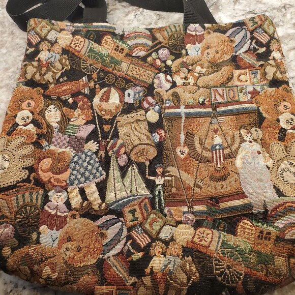 Handmade Elaine Of California Vintage Tapestry Tote Bag Childrens Hook and Loop - Picture 2 of 9